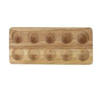 KALLORY Rubber Wood Double Row 10-hole Wooden Egg Tray Protective Egg Holder Stand for Refrigerator Household Use