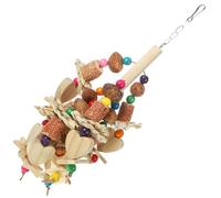 KALLORY Safe Wooden Parrot Hanging Chewing for Gray Parrots and Birds, Natural Material Designed to Exercise The Bird's Beak, Sturdy Bird for Shredding and Biting Play