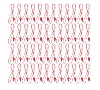 KALLORY Safety Whistles Official Referee Approved with Lanyard Plastic Red 50pcs High Decibel Signal Whistles for Emergency Survival and All-weather Use Suitable for Training and Games