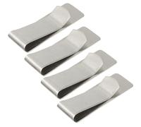 KALLORY Stainless Steel Money Clips Simple Appearance for Cash and Tickets 4pcs Portable Office Money Clip with Creative Unique Design Sturdy and Not Easy to Fade