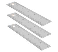 KALLORY Stainless Steel Rulers 6 Inch Inch and Centimeter Marked 3pcs with Cork Backing Basic Draft Ruler, Non-slip Design and Portable Size for Workshop and Classroom Drafting