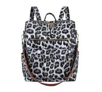 KALLORY Student Backpack Fashion Book Bag Large Capacity Leopard Print Pu School Bag with Compact Texture and Strong Tensile Performance for Students for Dating and Party