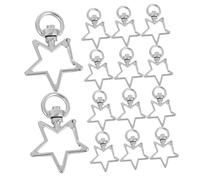 KALLORY Swivel Lobster Clasp Alloy Material Silver Star Shape 40pcs Snap Hook Key with 360° Swivel Base for Purse and Handbag Decoration Supplies