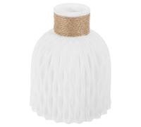 KALLORY Unbreakable Pineapple Grain Vase with Modern Design and Hemp Rope Material, White Decorative Flower Container for Home, Office, and Tabletop Flower Arrangements