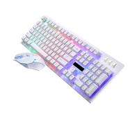 KALLORY USB Keyboard Mouse Gaming Mechanical Keyboard and Mouse Set Plastic 104 Keys 4-core Anti-pull Wire Non Conflict Design for Home Office Gamer