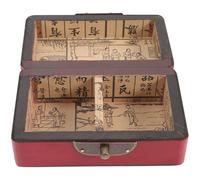 KALLORY Vintage Wooden Jewelry Box with Dragon Design, Red Earring and Ring Storage Organizer, Antique Style Treasure Chest for Bedroom Decor