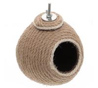 KALLORY Warm Parrot House Coconut Shell Bird Nest with Strong Practicability and Wear Resistant Sword-rope Material, Decorative Delicate Bird Nest for Home Use with Brown Rope and Coconut