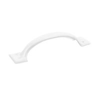 KALLORY White Bow Cabinet Pull Handle Vintage Curved Iron Drawer Hardware for Kitchen and Closet, Enamel Coated Comfortable Grip
