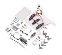 KALLORY White St Style Electric Guitar and 3 Single-coil DIY Kit with Plastic and Metal Parts, No Soldering Required, Good Sound Quality, Includes Pickguard, Bridge System, 6 Strings
