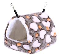 KALLORY Winter Warm Hanging Hammock for Small Pets and Hamsters, Flannel Cotton Pet Bed with Hooks, Easy to Clean and Bounces Well, Hanging Bedding for Indoor Use