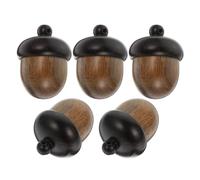 KALLORY Wood Acorn Charms and Store Small Keepsakes with Hanging Hole 5pcs Unfinished Acorn Pendants Crafted from Wood to Enhance Creativity for Jewelry Making and Earrings