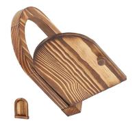 KALLORY Wooden Door Shaped Electrical Outlet Cover Self-Adhesive Switch Protector, Wall Socket Guard Receptacle Plate Cover for Bedroom and Bathroom Decor, Carbon Burnt Color