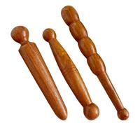 KALLORY Wooden Massage Stick Set for Use a Long Walk or Overwhelming Work Intensity 3pcs for Foot Massage and Acupuncture Point Therapy, with Comfortable Wood Material Random Color