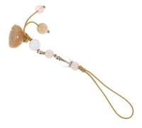 KALLORY Yellow Jade Agate Mobile Phone Charm Strap Delicate Gold Jade Watermelon Crystal Multi-purpose Phone Chain for Clothing and Fan Decorative Accessory for Car Key