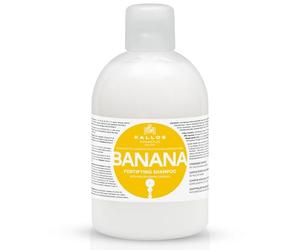Kallos Cosmetics KJMN Banana Fortifying Shampoo for Dry and Fragile Hair, Hydrating Formula that Revives Softness and Manageability with Olive Oil and Multivitamin Complex - 1 L