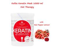 Kallos KERATIN Hot Therapy Hair Mask with Red Pepper Extract 1000ml