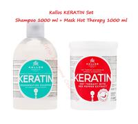 Kallos KJMN Set KERATIN Shampoo 1000 ml + Mask Hot Therapy 1000 ml