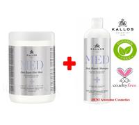 KALLOS MED -Deep Repair Hair Mask + Shampoo with Keratin,Collagen and Hyaluronic