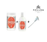 Kallos Omega Hair Mask + Shampoo +pump