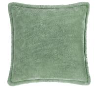 Kallu Plush Faux Fur Cushion Furn Pale Green 45cm x 45cm
