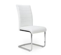 Kally Leather Effect White Chair