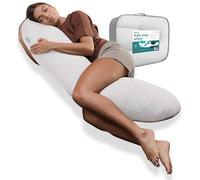 Kally Sleep Full Body Sleep Pillow - Best Orthopaedic Pillow for Pregnancy, Neck & Back Pain, Recovery Support - 145 x 35cm, White - Includes Replaceable & Washable Cover