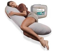 Kallysleep Full Body Sleep Pillow - Best Orthopaedic Pillow for Pregnancy, Neck & Back Pain, Recovery Support - 145 x 35cm, Grey - Includes Replaceable & Washable Cover