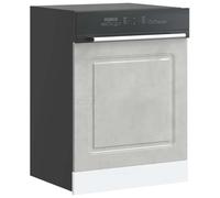 Kalmar Dishwasher Panel, Concrete Grey Engineered Wood, 60x1.5x67 cm, Durable Kitchen Cabinet Front, Moisture Resistant, Easy Clean Storage Solution