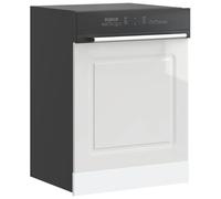 Kalmar High Gloss White Dishwasher Panel, 60x1.5x67 cm Engineered Wood Kitchen Cabinet Door, Moisture Resistant & Easy Clean Front for Dishwasher Protection, Durable Storage Solution