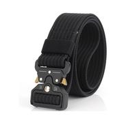KALOAD C01 125cm Tactical Nylon Belt 3.8cm Wide, No-Hole Adjustable with Quick-Release Metal Buckle - For Men & Women, Military Outdoor