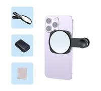 Kalofaye Selfie Mirror for iPhone 15/14/13/12 & Android Smartphones - Universal Phone Clip, Plexiglas Lenses, Compact Round Design - Accessory for Selfies & Vlogging