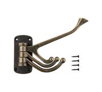 Kalokairi Multifunctional Bronze Swivel Hook with 3 Folding Arms, Wall Mounted Coat Hook for Towels, Robes and Clothes, Iron Material