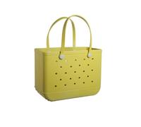 KaloKLU EVA Beach Shopping Bag - Waterproof Washable Lace Proof Durable Open Shopping Bag for Beach Boat Pool Sports, yellow, Small