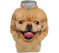 KaloKLU Hoodie Unisex Male Female Star Flag National Animal Dog Personality 3D Print Man Fashion Leisure Hat Clothing Sport Jacket Tops, Nntyg202, S