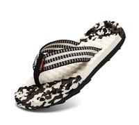 KaloKLU Person Towing Massage Slippers, Finger Massage Sandals, Arch Pain Treatment, Reflection Area, Outdoor Word Tow Beach Slippers, brown, 12.5 UK