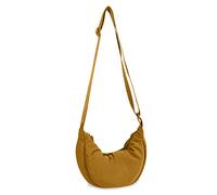 KaloKLU Small Nylon Crescent Crossbody Bag for Women Men Trendy, Travel Sling Bag, lemon yellow, One Size
