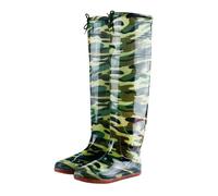 KaloKLU Wading Boots Camouflage Wading Boots for Men Women Hip Boots Lightweight Waterproof Non-Slip Rain Boots for Fishing Hunting, green camo, 8.5 UK