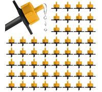 Kalolary 100PCS 1/4" Drip Irrigation Emitters, 1/2 GPH Pressure Compensating Drippers for 4/7mm Tube Micro Sprinkler Garden Constant Water Flow Head for 2L/H Pressure Drip Irrigation Parts (Yellow)