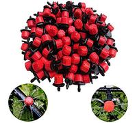 Kalolary 100PCS 1/4 Inch Adjustable Watering Sprinklers for Micro Drip Irrigation System, Anti-Clogging Emitter Dripper Red Garden Supplies(1/4 Inch Drip Irrigation)