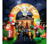 Kalolary 12FT Halloween Inflatables Archway, Day of The Dead Arch Inflatable with Build-in LED Lights Dia De Los Muertos Blow Up Yard Decoration Sugar Skull Halloween Outdoor Decors for Garden Lawn