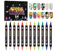 Kalolary 12pcs 3D Nail Art Pens Set 24 Colors Nail Graffiti Drawing Pen Nail Polish Pens Fine Tip Manicure Tools for Painting Nails DIY Nail Art Beauty Adorn for Women Girls (Dual-Ended C)