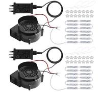 Kalolary 2.5A Replacement Air Blower for Inflatables Air Fan Blower with Adapter and LED Lights, Halloween Christmas Inflatable Outdoor Decorations (2P-2.5A/14 White 3 Leds)