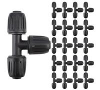 Kalolary 20Pcs 1/2 Inch Irrigation Fittings Tee Connectors for 16mm Irrigation Tubing, Drip Line Goof Plug Connectors for Sprinkler Garden Lawn System