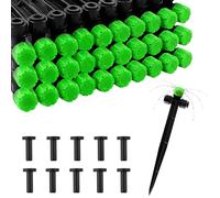 Kalolary 30 Pcs Drip Irrigation Emitters with10Pcs End Plugs, Push-to-Fit Quick Connect Adjustable Irrigation Dripper for 1/4 inch Irrigation Tubing, Garden Watering (8 Holes Green)