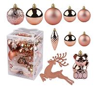Kalolary 30PCS Christmas Ball Ornament Shatterproof Christmas Decorations Tree Balls Hanging Ball for Xmas Wedding Party Festival Decorations(Rose Gold)