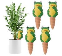 Kalolary 4 Pack Terracotta Self Watering Spikes Plant Watering Globes, Decorative Terracotta Vacation Plant Waterer Plant Automatic Watering Devices for Indoor and Outdoor Plants (Frog)