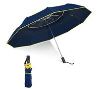 Kalolary 62 Inch Golf Umbrella Automatic Open Windproof Compact Large Double Canopy, Travel Folding Umbrella Strong Oversized Rain Umbrellas (Blue)