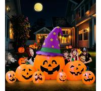 Kalolary 7.9FT Halloween Inflatable Pumpkin, Blow Up Pumpkin Inflatables with Build-in LEDs for Outdoor Yard Decoration