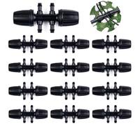 Kalolary Barbed Tee 20PCS Anti-Drop Lock Drip Irrigation Hose Fittings Connectors for Micro Spray Water Pipe Joints Fits for 8mm ID to 4mm ID Tubing 6-Way Adapter Watering Tools Lawn Garden Supplies