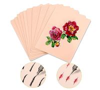 Kalolary Blank Tattoo Tatouage Practice Skins, 10Pcs 8x6" Double Sides Practice Fake Skin Tattoo Skin and Eyebrow Practice for Beginners Artists Tattoo Practice